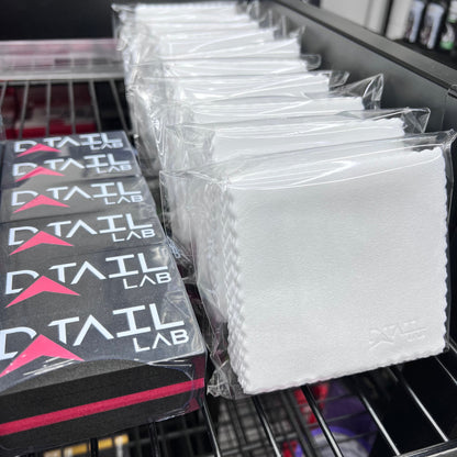 Ceramic Coating Application block and micro-suede swatch