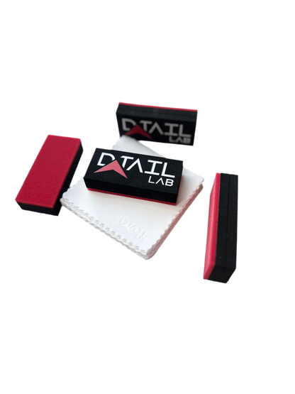 Ceramic Coating Application block and micro-suede swatch